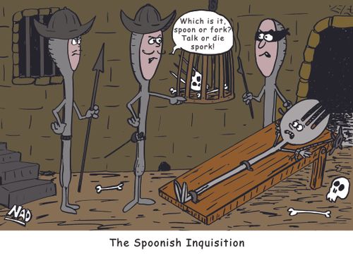 'Which is it, spoon or fork? Talk or die spork!'