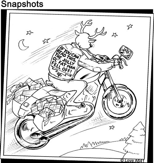 Reindeer's Jacket Reads: IF YOU CAN READ THIS, THE JOLLY OL' FAT MAN FELL OFF!