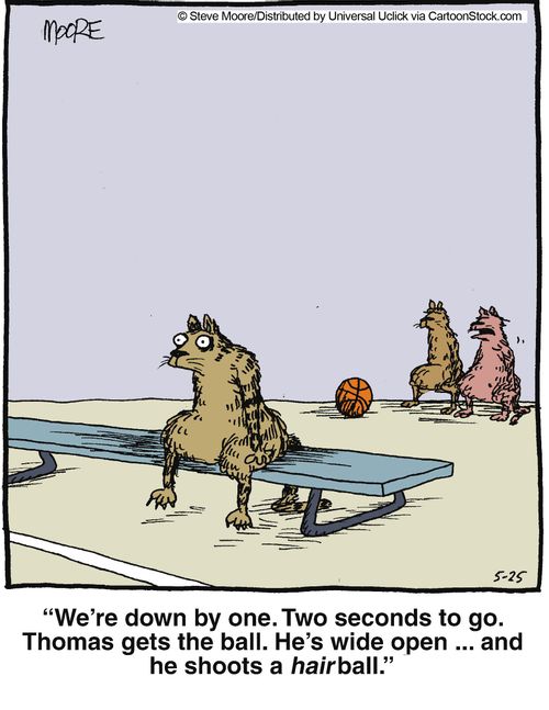 '...He's wide open... and he shoots a hairball.'