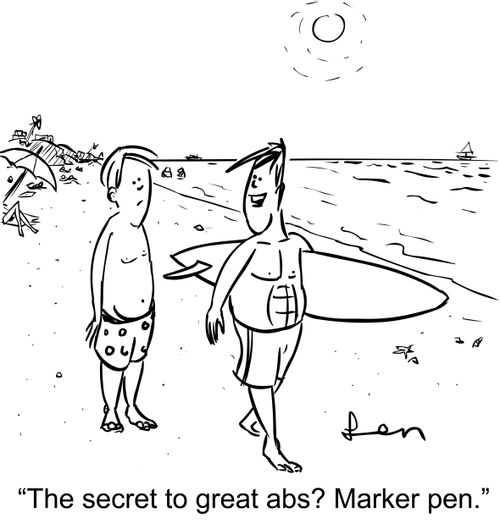 'The secret to great abs? Marker pen.'