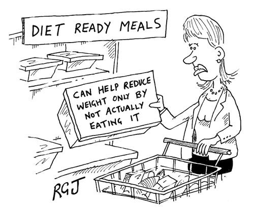Package advice: "Can only help reduce weight by not actually eating it."