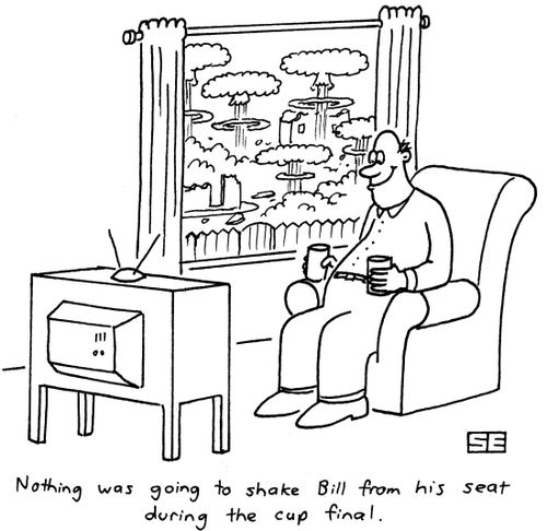 Nothing was going to shake Bill from his seat during the cup final.