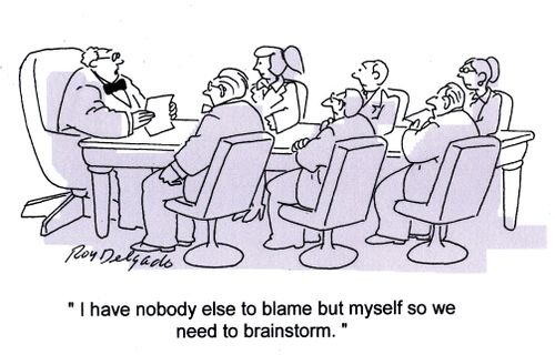 'I have nobody else to blame but myself so we need to brainstorm.'
