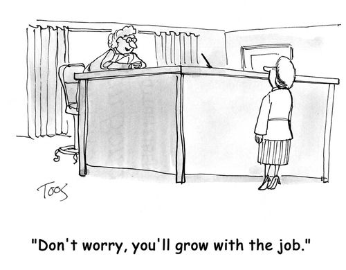 'Don't worry, you'll grow with the job.'