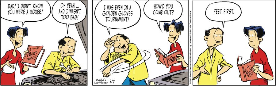 "Dad! I didn't know you were a boxer!"