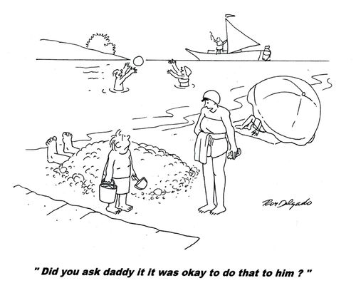'Did you ask Daddy if it was okay to do that to him?'