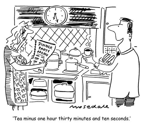 'Tea minus one hour thirty minutes and ten seconds.'