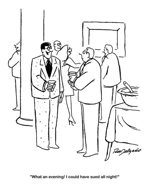 'What an evening! I could have sued all night!'