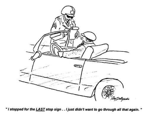 'I stopped for the last stop sign... I just didn't want to go through all that again.'