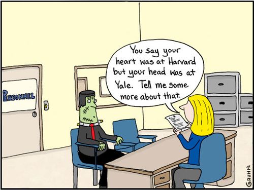 "You say your heart was at Harvard but your head was at Yale. Tell me some more about that."