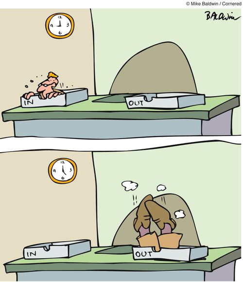 Popping 'IN' to work at 9am, sneaking 'OUT' at 5pm