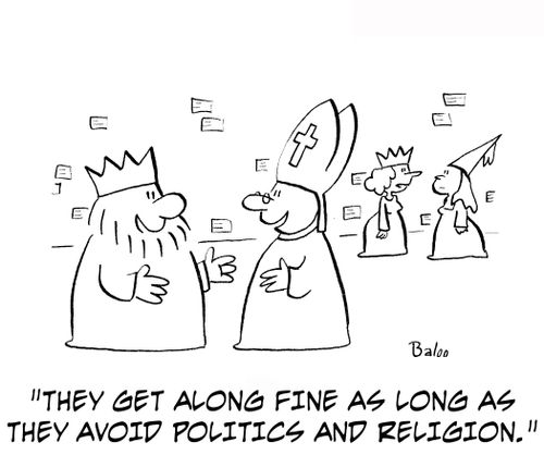 'They get along fine as long as they avoid politics and religion.'