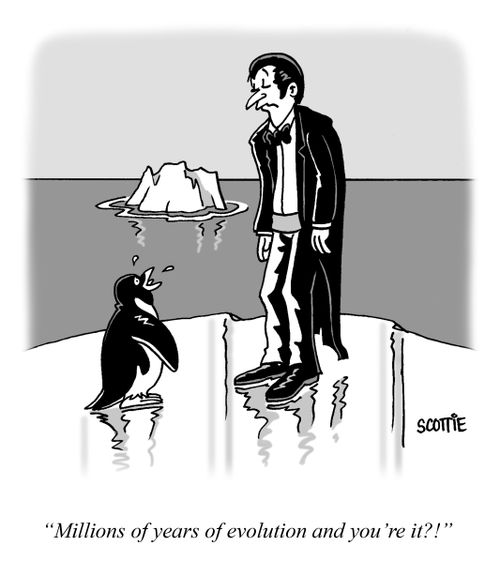 "Millions of years of evolution and you're it?!"
