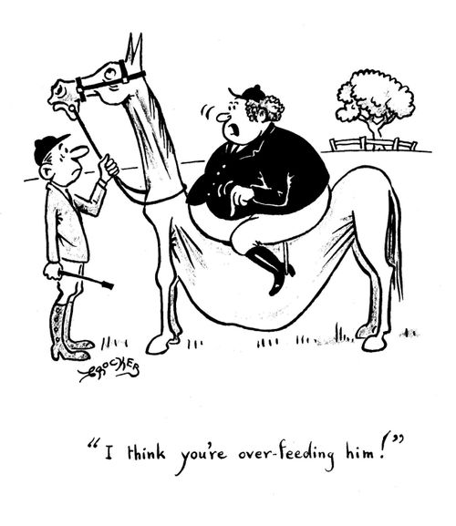 'I think you're overfeeding him.'