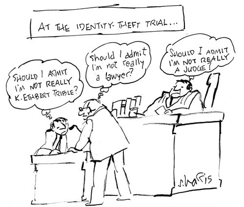 At the identity theft trial...