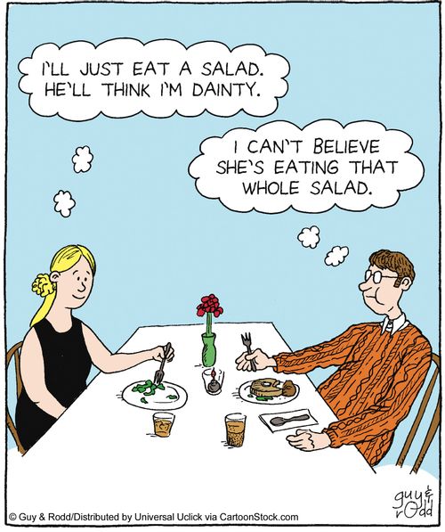 'I can't believe she's eating a whole salad.'