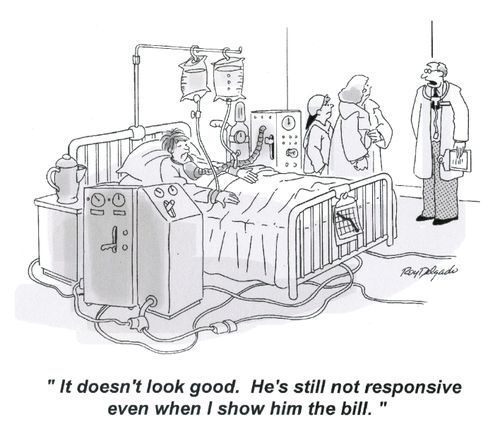 'It doesn't look good. He's still not responsive even when I show him the bill.'
