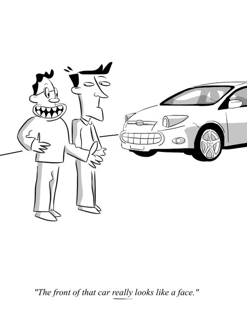 "The front of that car REALLY looks like a face."
