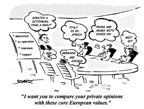 'I want you to compare your private opinions with these core European values.'