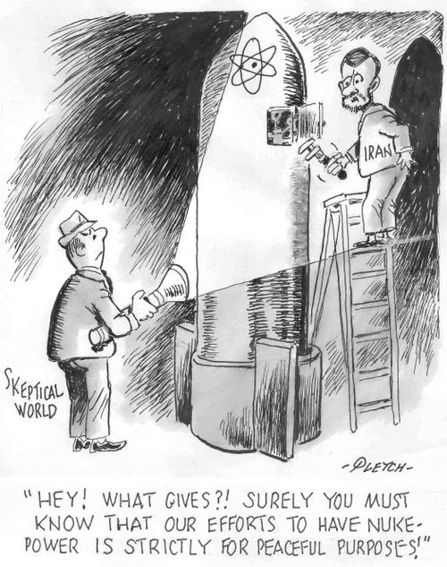 'Hey! what gives?!  Surely you must know that our efforts to have Nuke-Power is strictly for peaceful purposes!'