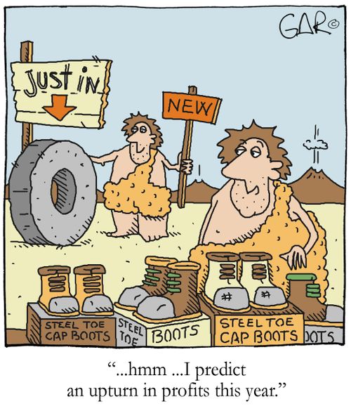 '...hmm  ...I predict an upturn in profits this year.'