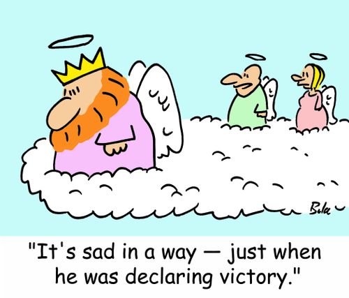 'It's sad in a way -- just when he was declaring victory.'