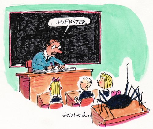 Spider in school roll call answers to name 'Webster'.