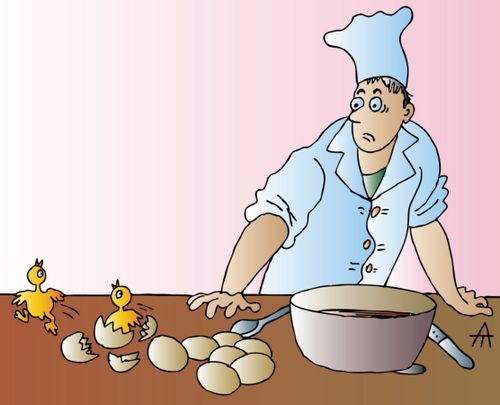 Surprised cook.