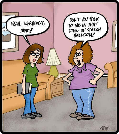 'Don't you talk to me in that tone of speech balloon!'