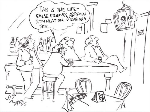 'This is the life - false friends, artificial stimulation,vicarious sex...'