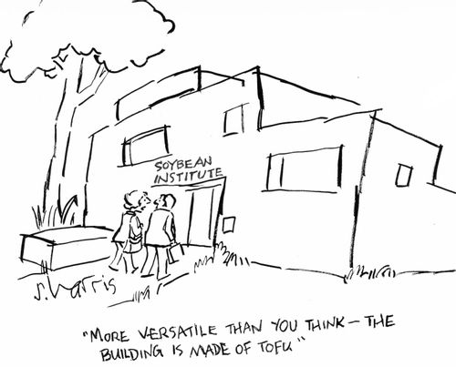 "More versatile than you think - the building is made of tofu."