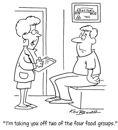 "I'm taking you off two of the four food groups."