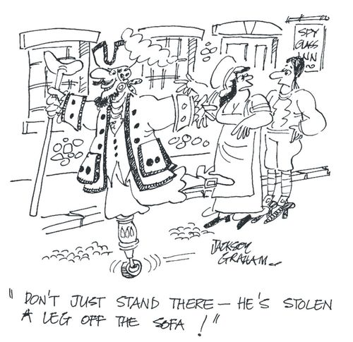 'Don't just stand there - he's stolen a leg off the sofa!'