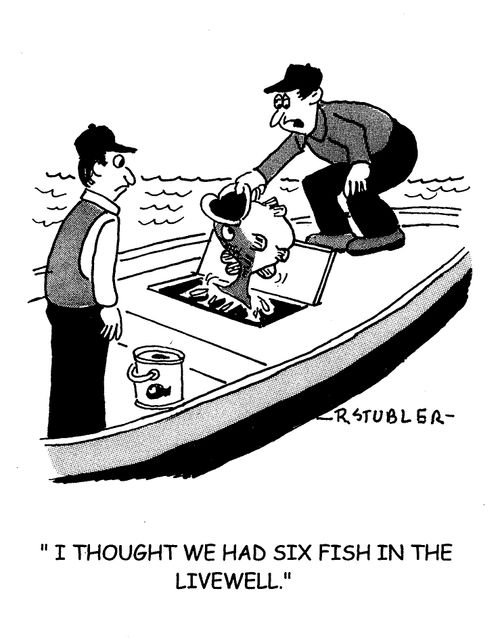 ' I thought we had six fish in the livewell.'