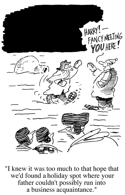 Business acquaintances on holiday