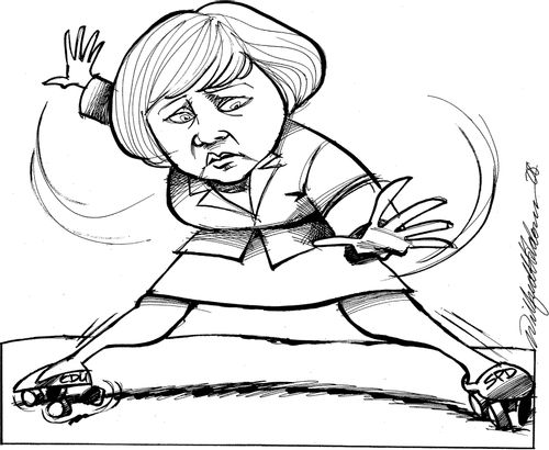 Angela Merkel tries to keep the balance.