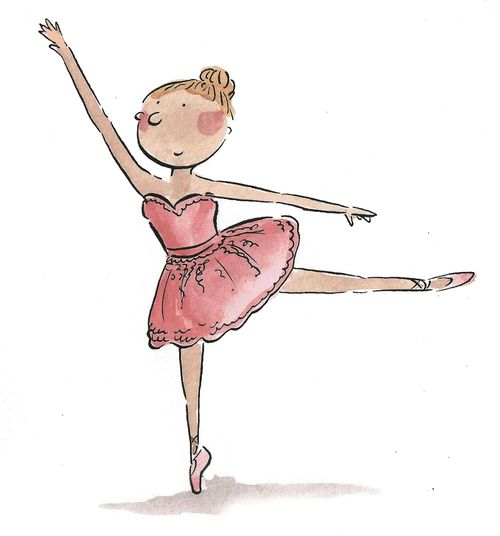 Arabesque ballet dancer.