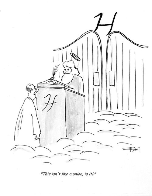 Man Arrives at Heaven's Gate 'This isn't like a union, is it?'