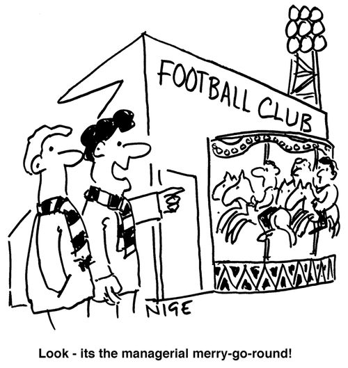 "Look, it's the managerial merry-go-round!"