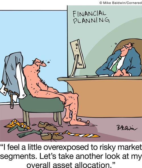 'I feel a little overexposed to risky market segments. Let's take another look at my overall asset allocation.' 