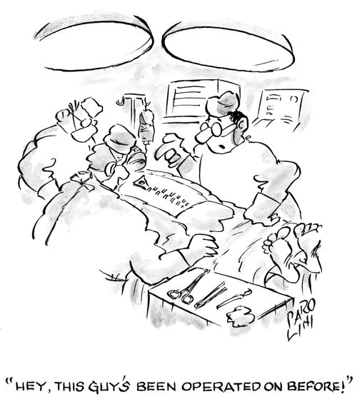 'Hey, this guy's been operated on before!'