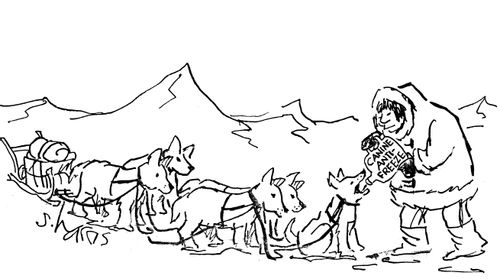 Eskimo with 'Canine anti-freeze'