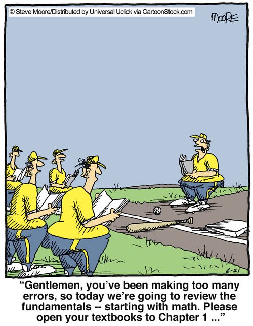 'Gentlemen, you've been making too many errors, so today we're going to review the fundamentals...'