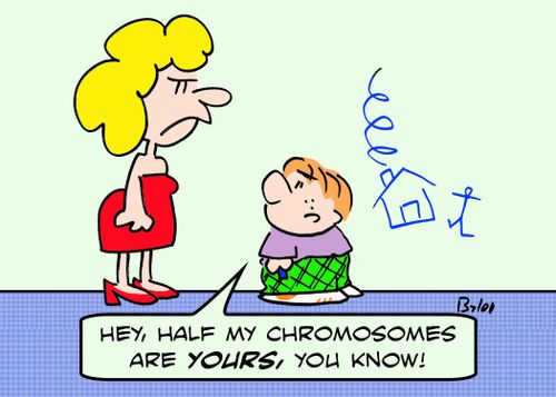 'Hey, half my chromosomes are YOURS, you know.'