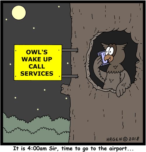 "It is 4:00am Sir, time to go to the airport..."