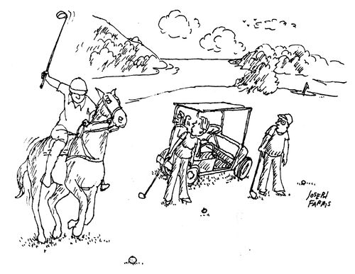 polo player on golf course