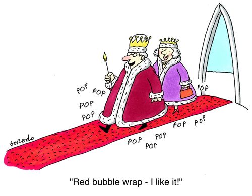 'Red bubble wrap - I like it!'
