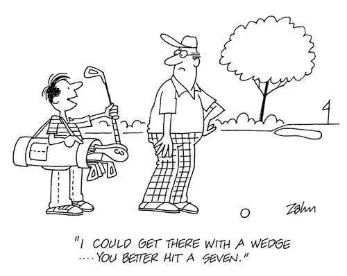 'I could get there with a wedge...you better hit a seven.'