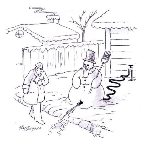 Snowman garden hose.