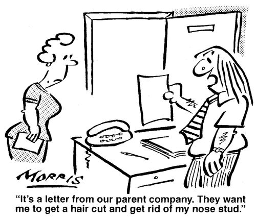 "It's a letter from our parent company. They want me to get a hair cut and get rid of my nose stud."